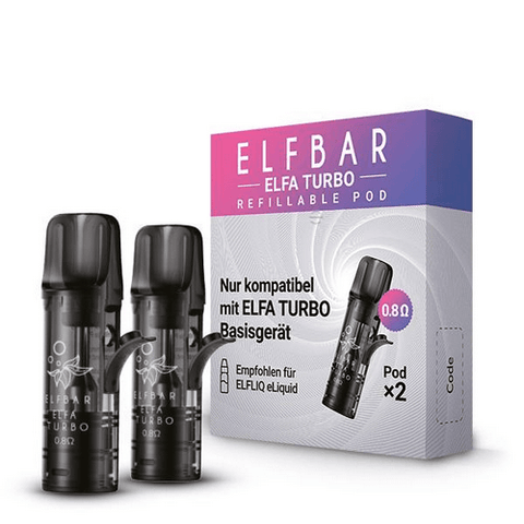2x Elfbar Elfa Turbo Refillable Pod 0,8 Ohm